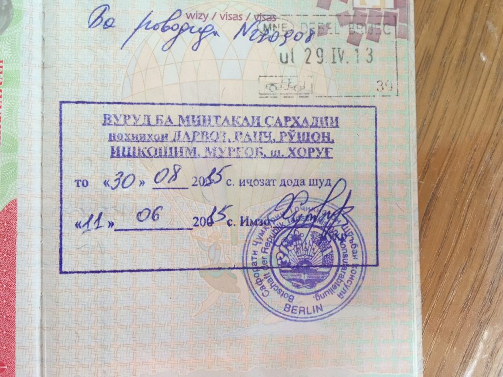Sławny GBAO permit (Górskobadachszański Okręg Autonomiczny)